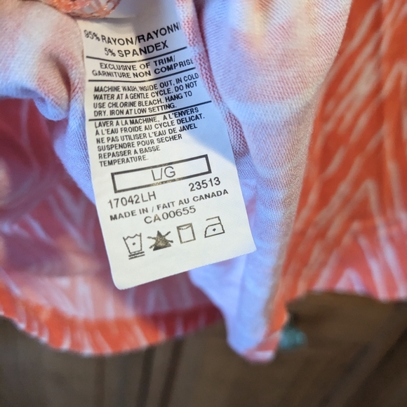 Smart Set Coral & White Criss-Cross Back Cami - Picture 5 of 6